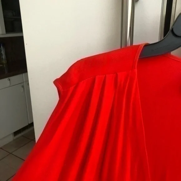 ASOS Red Wrap Style Dress Size 12 - Picture 5 of 8